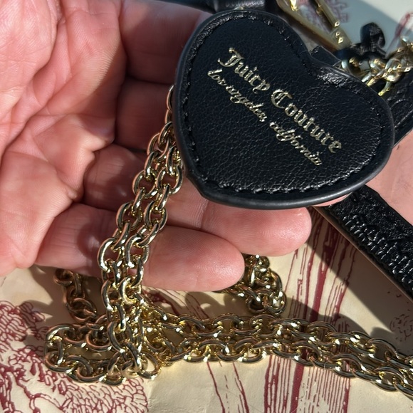 Juicy Couture Black Debossed Free Spirit Crossbody Bag Lanyard Keychain Set‎ NEW - Picture 13 of 17